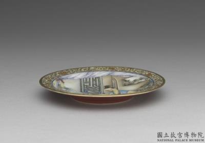 图片[2]-Dish with “Mother Tutoring Her Child” motif in falangcai painted enamels, Qianlong reign (1736-1795), Qing dynasty-China Archive